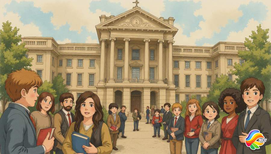 Diverse group of UK students collaborating with advanced digital learning tools in an inclusive classroom setting emphasising technological innovation and support - www.myrty.eu